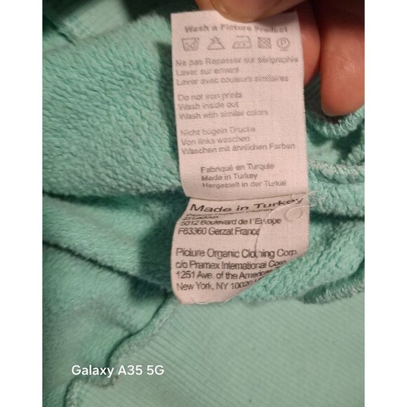 Picture Organic Clothing Mint Green Hoodie With Nordic-Inspired Pattern Drawstr - Picture 11 of 12